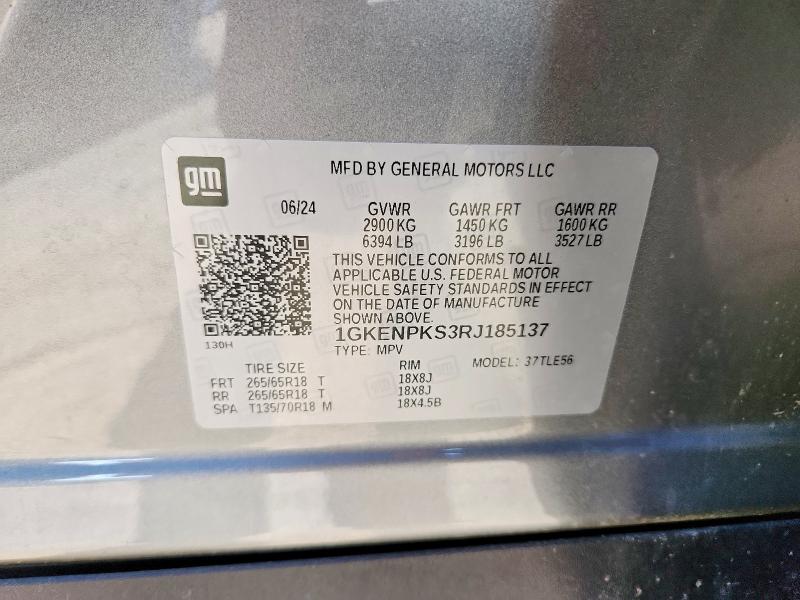 50259136 :رقم المزاد ، 1GKENPKS3RJ185137 vin ، 2024 Gmc Acadia مزاد بيع