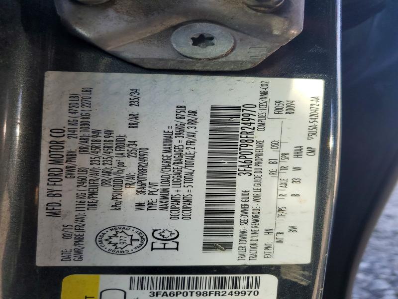 Aukcja sprzedaży 2015 Ford Fusion, vin: 3FA6P0T98FR249970, numer aukcji: 48695936