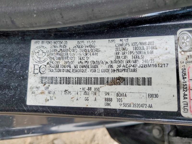 2011 Ford Fiesta მანქანა იყიდება აუქციონზე, vin: 3FADP4FJ2BM161217, აუქციონის ნომერი: 50808386