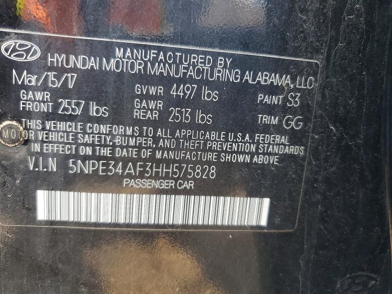 Продажа на аукционе авто 2017 Hyundai Sonata, vin: 5NPE34AF3HH575828, номер лота: 51670036