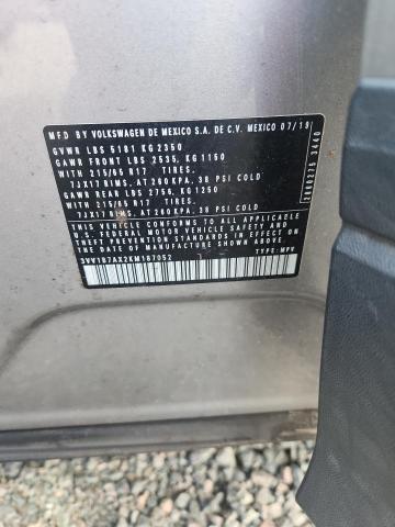 2019 Volkswagen Tiguan მანქანა იყიდება აუქციონზე, vin: 3VV1B7AX2KM187052, აუქციონის ნომერი: 51330126