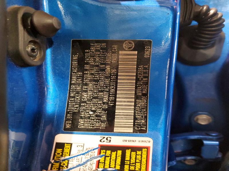 48864866 :رقم المزاد ، 4T1B11HK9JU116126 vin ، 2018 Toyota Camry مزاد بيع