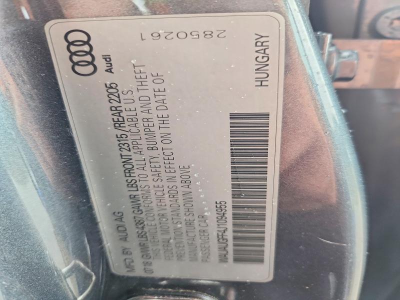 51833796 :رقم المزاد ، WAUAUGFF4J1094955 vin ، 2018 Audi A3 مزاد بيع