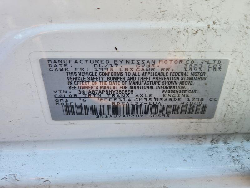 Продажа на аукционе авто 2017 Nissan Sentra, vin: 3N1AB7AP8HY350595, номер лота: 48496386