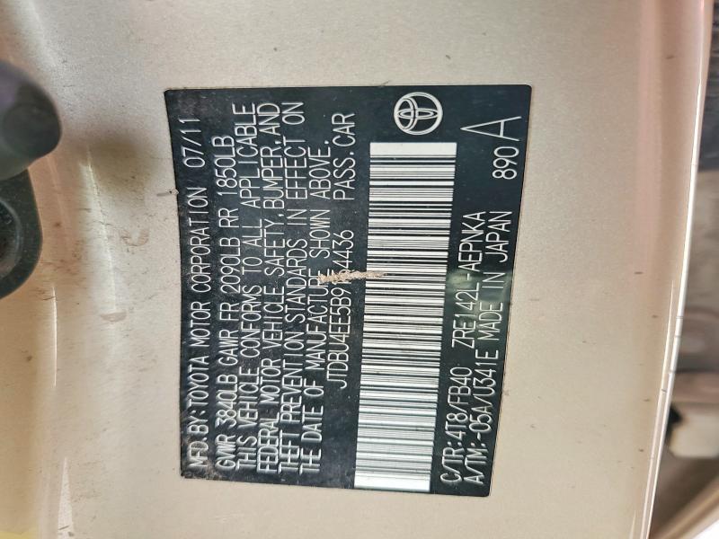 Продажа на аукционе авто 2011 Toyota Corolla, vin: JTDBU4EE5B9154436, номер лота: 49362216