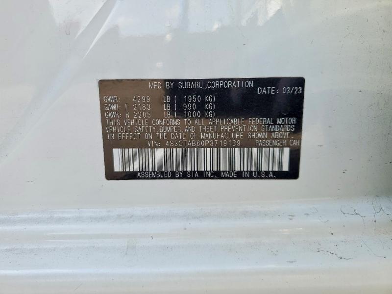 51428456 :رقم المزاد ، 4S3GTAB60P3719139 vin ، 2023 Subaru Impreza مزاد بيع
