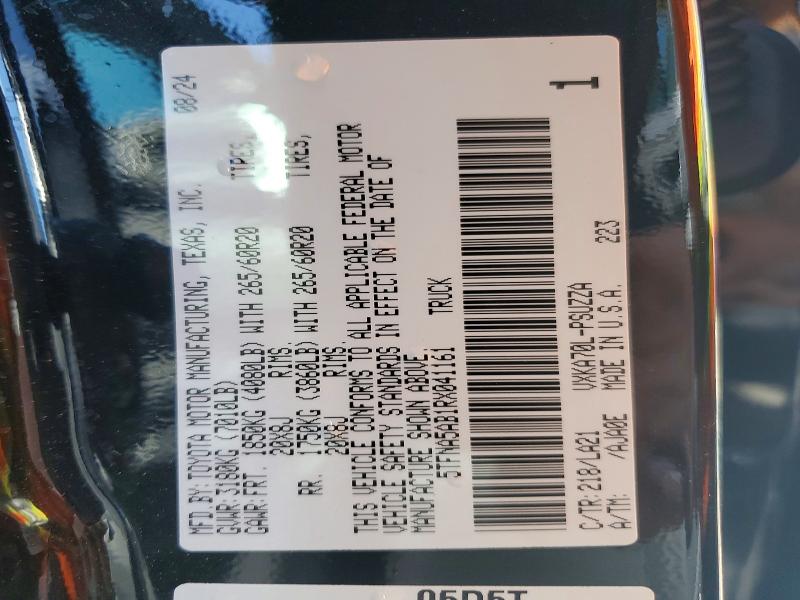 Продаж на аукціоні авто 2024 Toyota Tundra, vin: 5TFNA5AB1RX041161, номер лоту: 51006846
