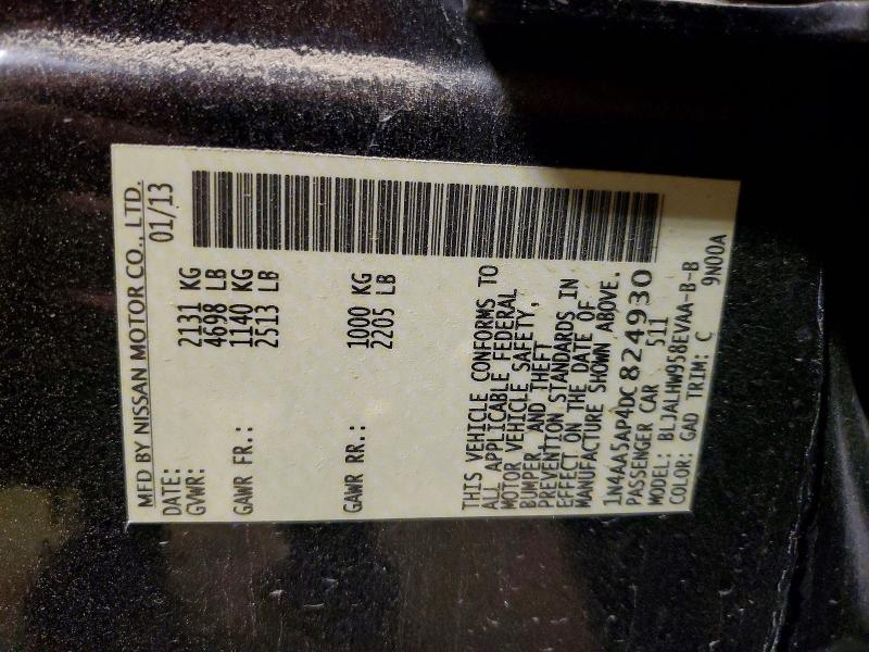 Aukcja sprzedaży 2013 Nissan Maxima, vin: 1N4AA5AP4DC824930, numer aukcji: 47869836