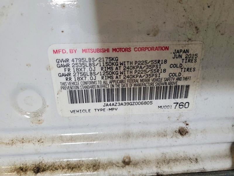 Продаж на аукціоні авто 2016 Mitsubishi Outlander, vin: JA4AZ3A39GZ006805, номер лоту: 49707556