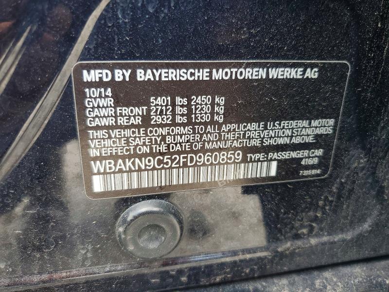 2015 Bmw 550 მანქანა იყიდება აუქციონზე, vin: WBAKN9C52FD960859, აუქციონის ნომერი: 49365096