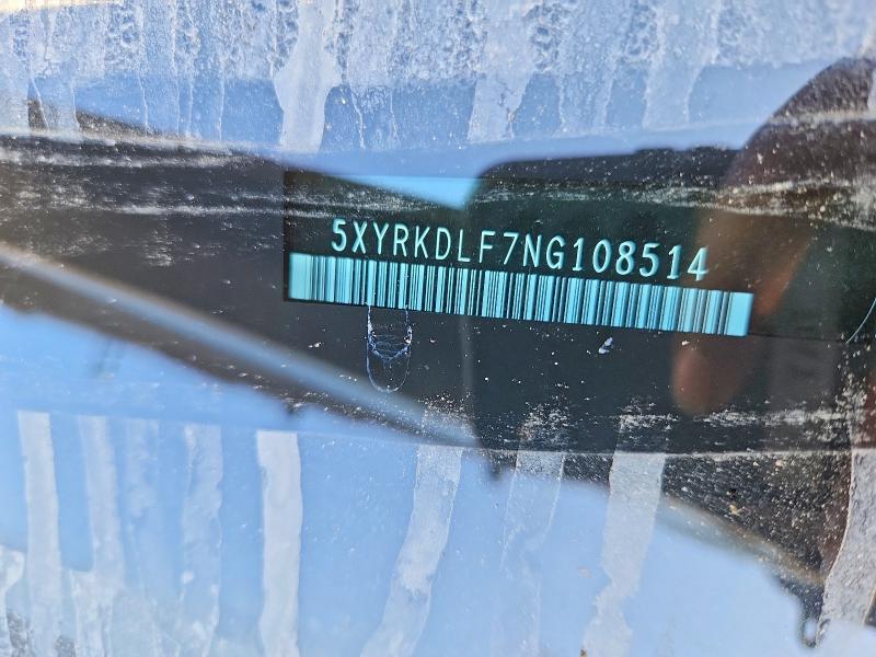 2022 Kia Sorento მანქანა იყიდება აუქციონზე, vin: 5XYRKDLF7NG108514, აუქციონის ნომერი: 50152246