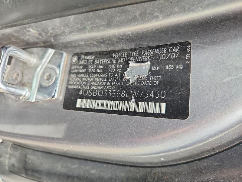 2008 Bmw Z4 მანქანა იყიდება აუქციონზე, vin: 4USBU33598LW73430, აუქციონის ნომერი: 51424106