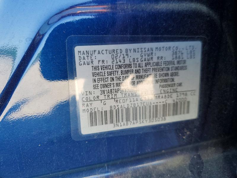 Aukcja sprzedaży 2019 Nissan Sentra, vin: 3N1AB7AP5KY305038, numer aukcji: 50555926
