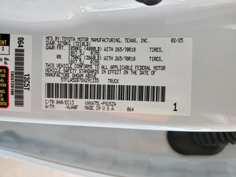 Продаж на аукціоні авто 2025 Toyota Tundra, vin: 5TFLA5DB7SX291335, номер лоту: 50621986