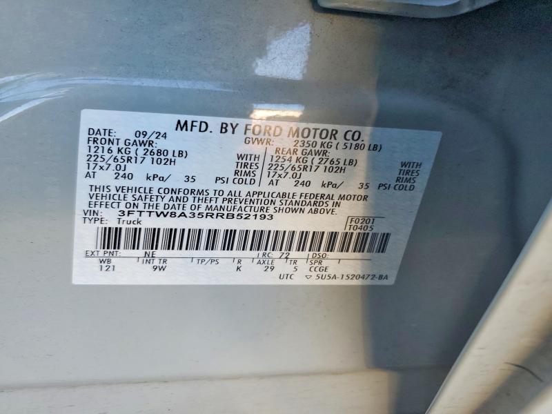 Продаж на аукціоні авто 2024 Ford Maverick, vin: 3FTTW8A35RRB52193, номер лоту: 50613146