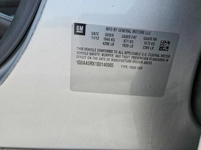 49616876 :رقم المزاد ، 1G6AA5RX1D0140985 vin ، 2013 Cadi Ats مزاد بيع