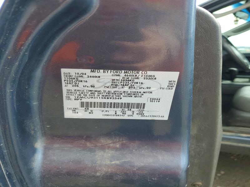 Auction sale of the 2005 Ford Escape, vin: 1FMCU93115KB93549, lot number: 48534126