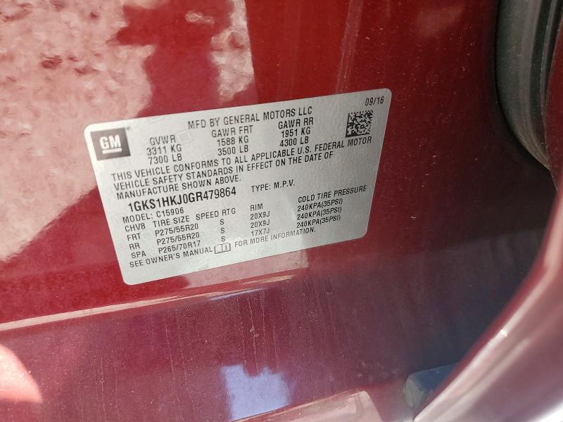 2016 Gmc Yukon Xl მანქანა იყიდება აუქციონზე, vin: 1GKS1HKJ0GR479864, აუქციონის ნომერი: 49047896