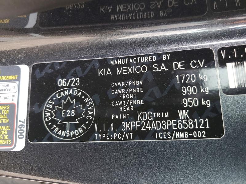 2023 Kia Forte მანქანა იყიდება აუქციონზე, vin: 3KPF24AD3PE658121, აუქციონის ნომერი: 51791136
