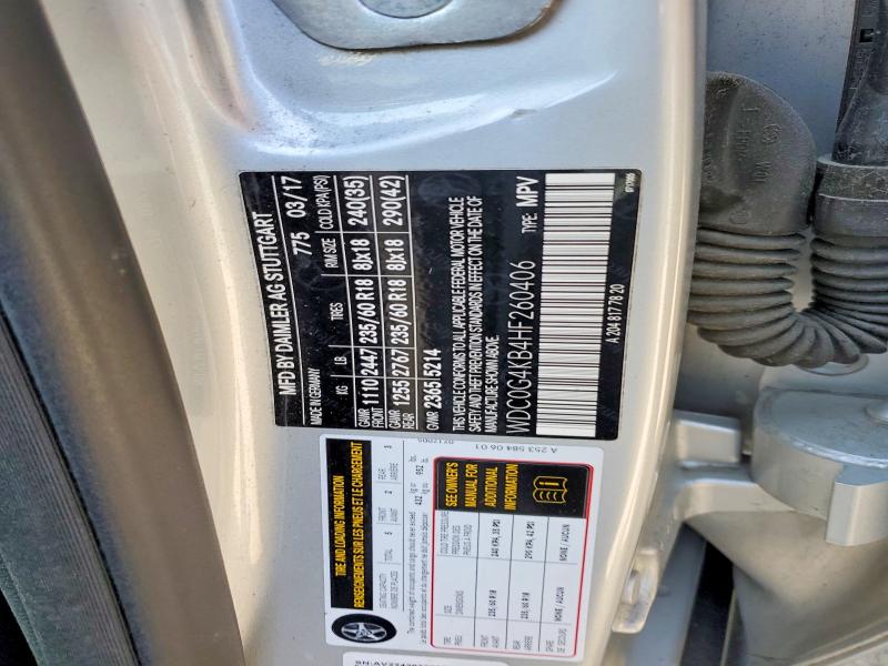 Aukcja sprzedaży 2017 Mercedes-benz Glc, vin: WDC0G4KB4HF260406, numer aukcji: 49317546
