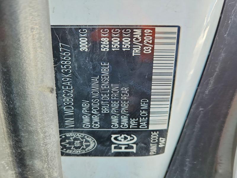 47687756 :رقم المزاد ، WD3BG2EA9K3586677 vin ، 2019 Mercury Metris Wb 126 Cargo Van مزاد بيع