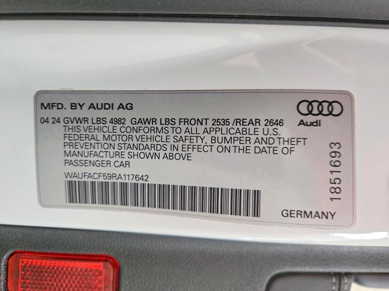 Aukcja sprzedaży 2024 Audi A5, vin: WAUFACF59RA117642, numer aukcji: 51424276
