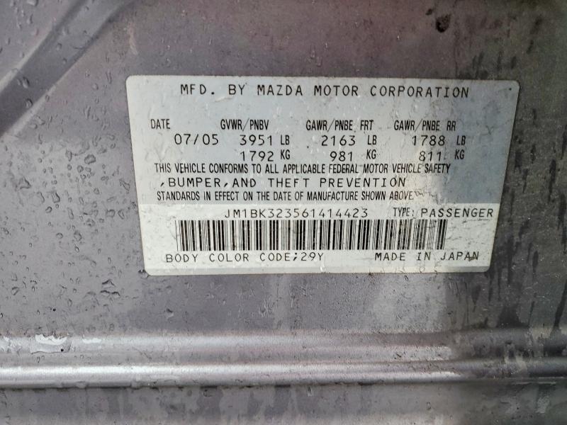 49932606 :رقم المزاد ، JM1BK323561414423 vin ، 2006 Mazda 3 مزاد بيع