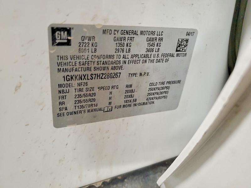 Aukcja sprzedaży 2017 Gmc Acadia, vin: 1GKKNXLS7HZ280267, numer aukcji: 51105566