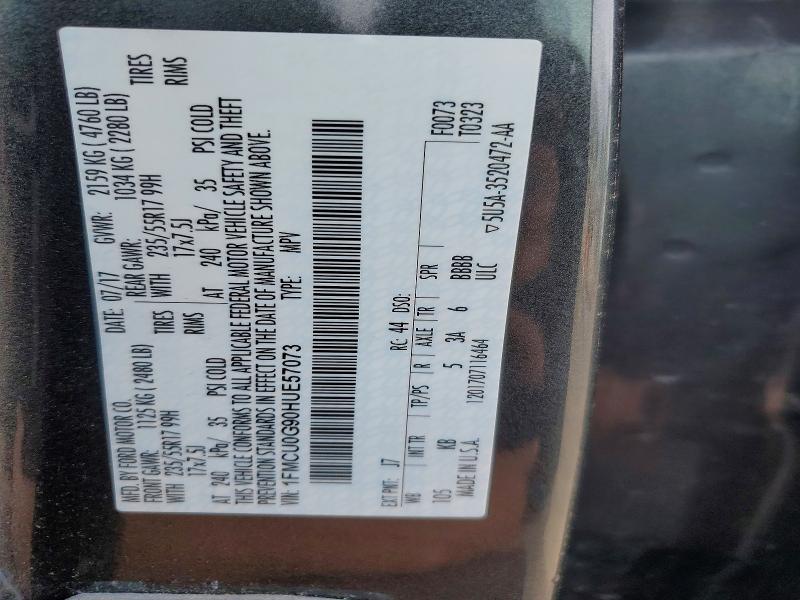 Продаж на аукціоні авто 2017 Ford Escape, vin: 1FMCU0G90HUE57073, номер лоту: 50795676