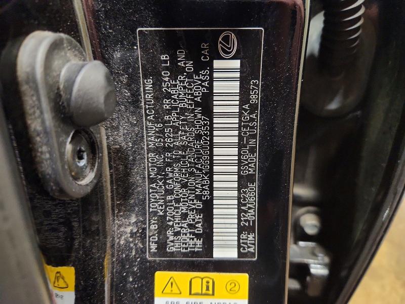 Продаж на аукціоні авто 2016 Lexus Es, vin: 58ABK1GG9GU023537, номер лоту: 51301856