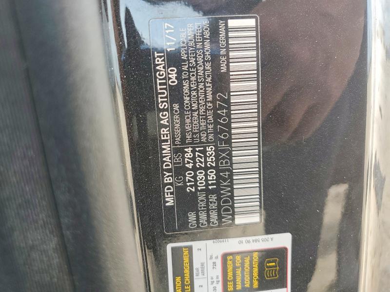 Aukcja sprzedaży 2018 Mercedes-benz C, vin: WDDWK4JBXJF676472, numer aukcji: 48830636