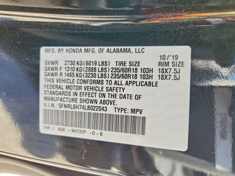Продажа на аукционе авто 2020 Honda Odyssey, vin: 5FNRL6H74LB022043, номер лота: 51252416