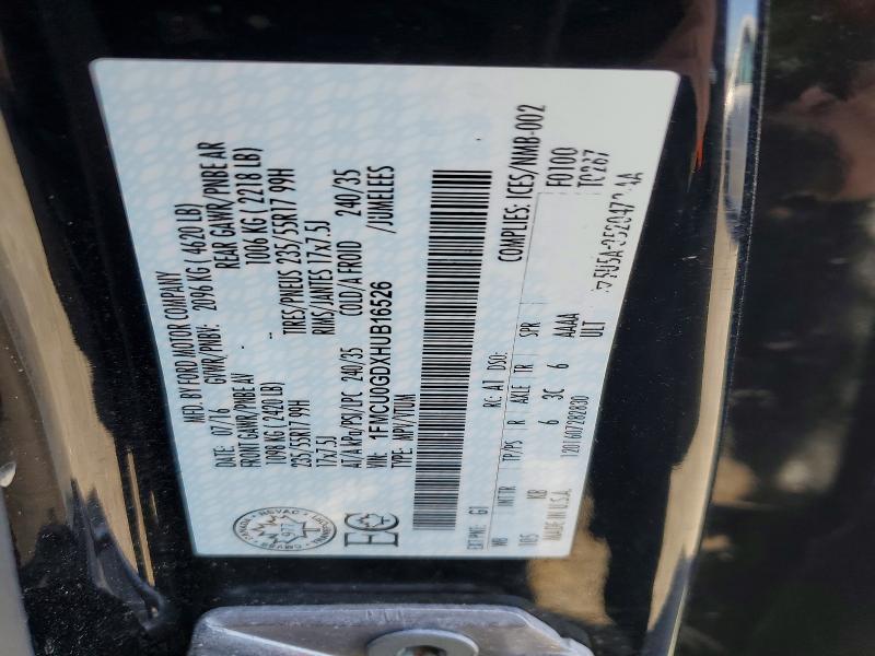 Aukcja sprzedaży 2017 Ford Escape, vin: 1FMCU0GDXHUB16526, numer aukcji: 50194026