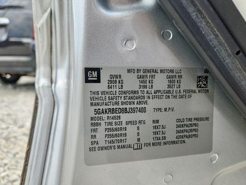 2011 Buick Enclave მანქანა იყიდება აუქციონზე, vin: 5GAKRBED8BJ397400, აუქციონის ნომერი: 49273436