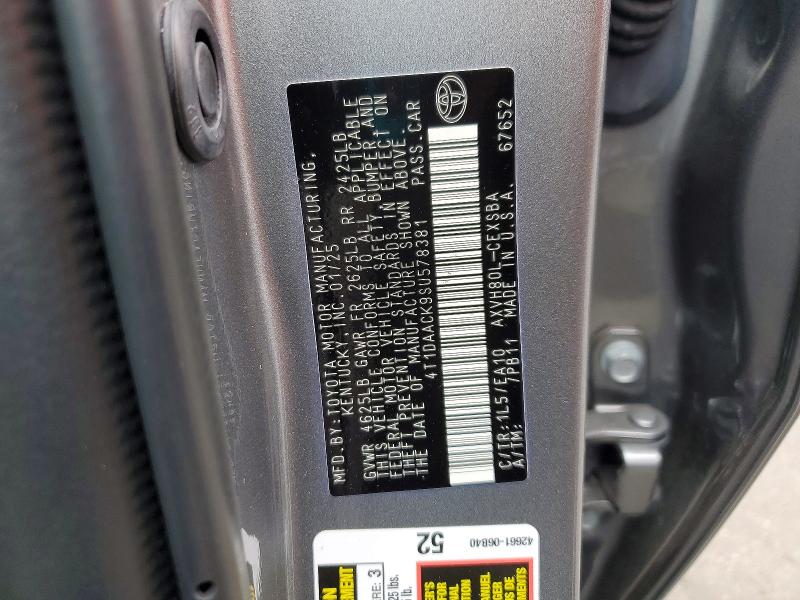 51092606 :رقم المزاد ، 4T1DAACK9SU578381 vin ، 2025 Toyota Camry مزاد بيع