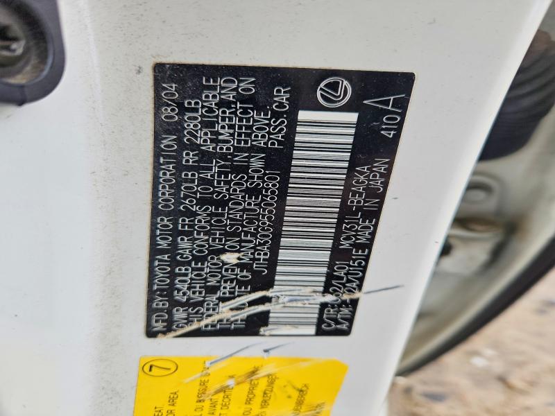47455716 :رقم المزاد ، JTHBA30G955065801 vin ، 2005 Lexus Es 330 مزاد بيع