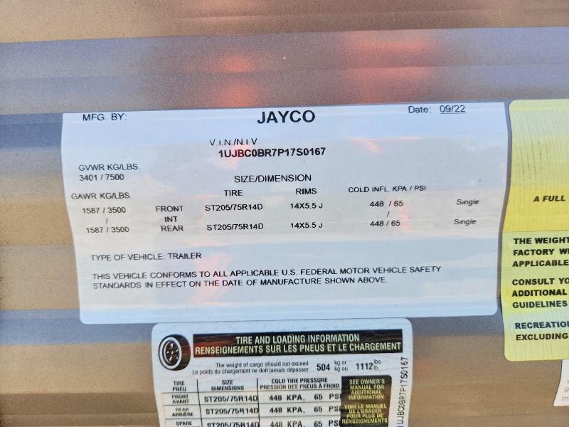 Продажа на аукционе авто 2023 Jayco Jay Flight, vin: 1UJBC0BR7P17S0167, номер лота: 51079126