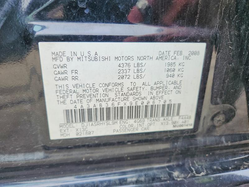 Aukcja sprzedaży 2009 Mitsubishi Galant, vin: 4A3AB36FX9E006705, numer aukcji: 51066246