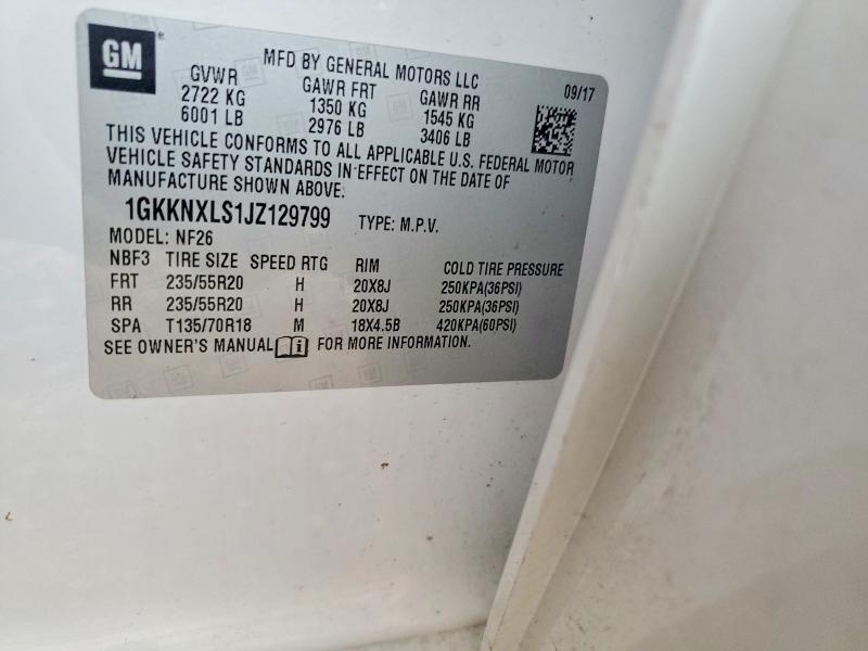 Продаж на аукціоні авто 2018 Gmc Acadia, vin: 1GKKNXLS1JZ129799, номер лоту: 49434166