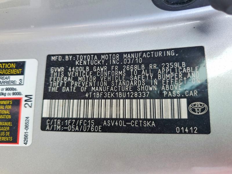Продажа на аукционе авто 2011 Toyota Camry, vin: 4T1BF3EK1BU128337, номер лота: 49075006