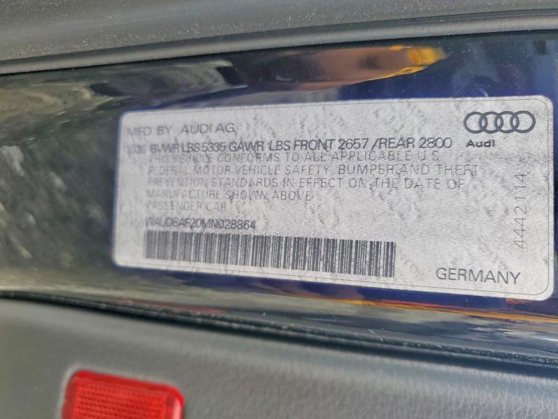 Aukcja sprzedaży 2021 Audi A6, vin: WAUD8AF20MN028864, numer aukcji: 48294656