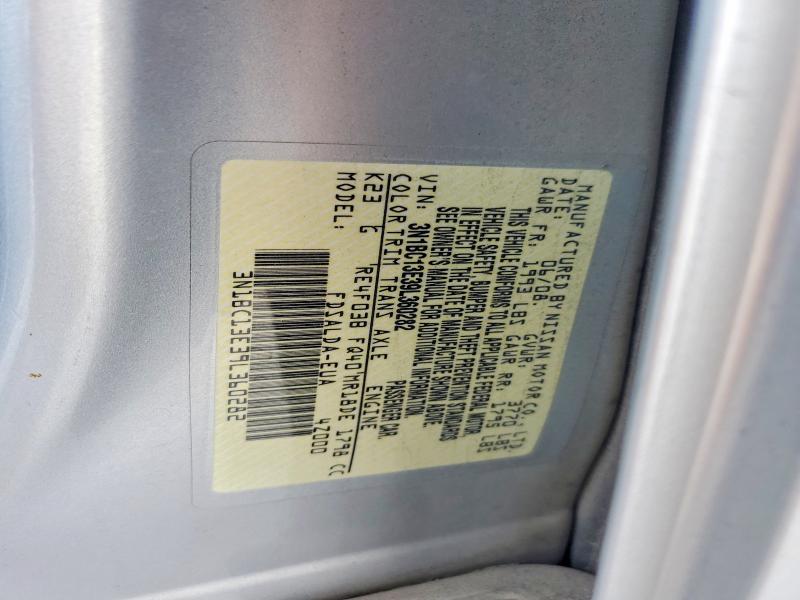 47459536 :رقم المزاد ، 3N1BC13E39L360282 vin ، 2009 Nissan Versa مزاد بيع