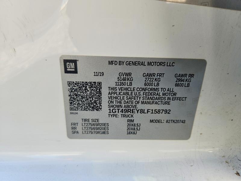 Продажа на аукционе авто 2020 Gmc Sierra, vin: 1GT49REY8LF158792, номер лота: 48445516