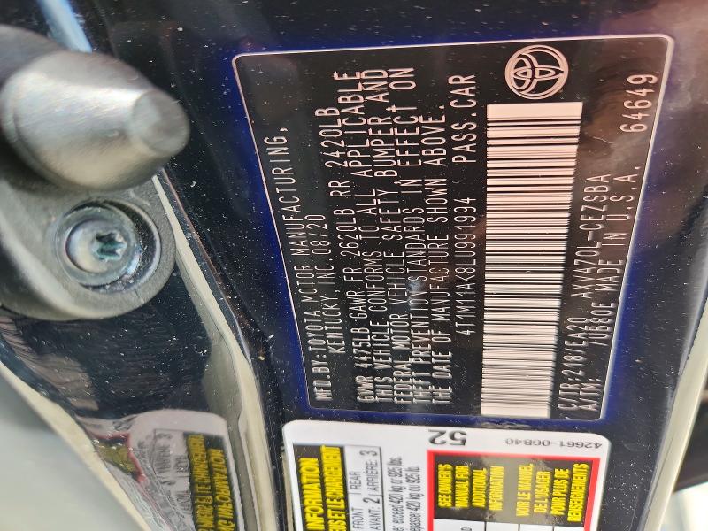 Aukcja sprzedaży 2020 Toyota Camry, vin: 4T1M11AK8LU991994, numer aukcji: 47973866