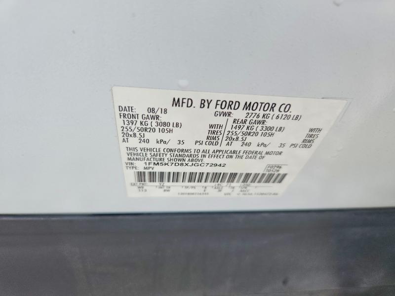 Продажа на аукционе авто 2018 Ford Explorer, vin: 1FM5K7D8XJGC72942, номер лота: 51837266
