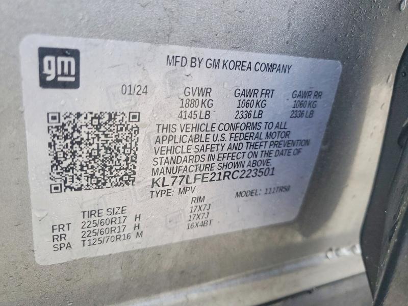 Продаж на аукціоні авто 2024 Chevrolet Trax, vin: KL77LFE21RC223501, номер лоту: 50839576