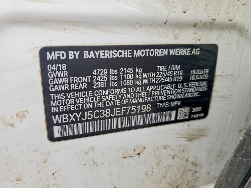 Aukcja sprzedaży 2018 Bmw X2, vin: WBXYJ5C38JEF75198, numer aukcji: 49998726