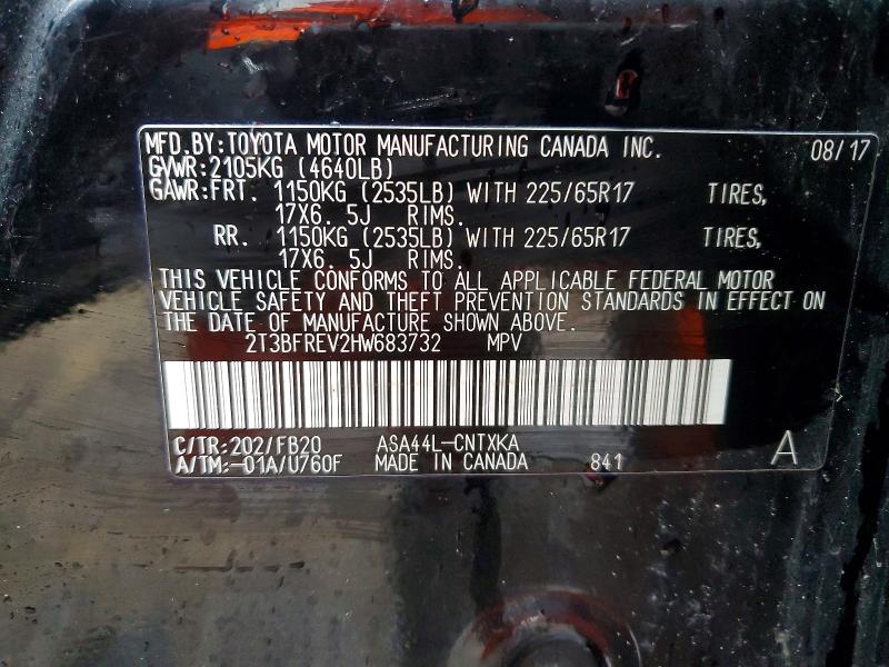 Auction sale of the 2017 Toyota Rav4, vin: 2T3BFREV2HW683732, lot number: 48519306
