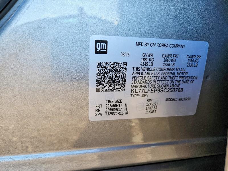 Продаж на аукціоні авто 2025 Chevrolet Trax, vin: KL77LFEP9SC250768, номер лоту: 49332076
