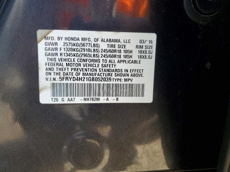Aukcja sprzedaży 2016 Acura Mdx, vin: 5FRYD4H21GB052039, numer aukcji: 49839646